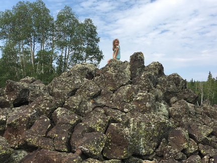 Greta Posing on the Lava